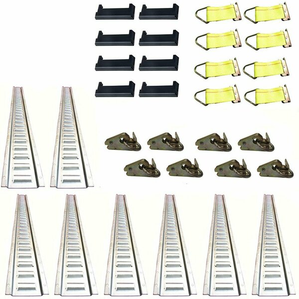 Aic Replacement Parts E-Track Tie Down Kit 8 5' E-Track Rails/8 End Caps/8 O-Rings/8 Tie Straps AY-OTK20-0038